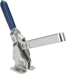 Gibraltar - 350 Lb Holding Capacity, Vertical Handle, Manual Hold Down Toggle Clamp - 62° Handle Movement, 115° Bar Opening, U-Bar, Flanged Base, Carbon Steel - Exact Tooling