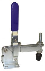 Gibraltar - 600 Lb Holding Capacity, Vertical Handle, Manual Hold Down Toggle Clamp - 58° Handle Movement, 106° Bar Opening, U-Bar, Flanged Base, Carbon Steel - Exact Tooling