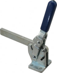 Gibraltar - 1,000 Lb Holding Capacity, Vertical Handle, Manual Hold Down Toggle Clamp - 75° Handle Movement, 136° Bar Opening, Solid Bar, Flanged Base, Carbon Steel - Exact Tooling