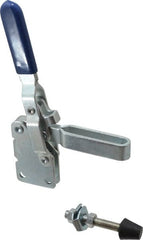 Gibraltar - 600 Lb Holding Capacity, Vertical Handle, Manual Hold Down Toggle Clamp - 58° Handle Movement, 106° Bar Opening, U-Bar, Straight Base, Carbon Steel - Exact Tooling