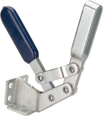 Gibraltar - 375 Lb Holding Capacity, Vertical Handle, Manual Hold Down Toggle Clamp - 60° Handle Movement, 185° Bar Opening, U-Bar, Flanged Base, Carbon Steel - Exact Tooling