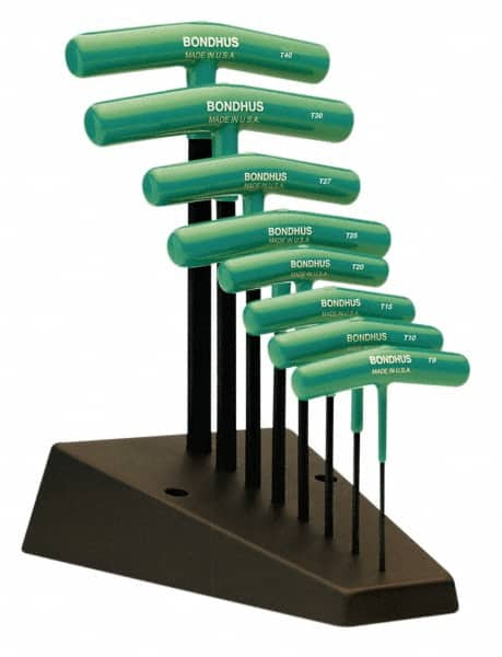 Bondhus - 8 Piece T9 to T40 T-Handle Torx Key Set - Exact Tooling