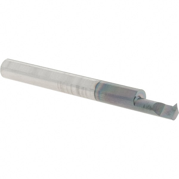 Scientific Cutting Tools - 0.4" Cutting Depth, 16 to 40 TPI, 0.2" Diam, Internal Thread, Solid Carbide, Single Point Threading Bar - AlTiN+ Finish, 2-1/2" OAL, 1/4" Shank Diam, 0.045" Projection from Edge, 60° Profile Angle - Exact Tooling