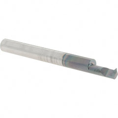 Scientific Cutting Tools - 0.4" Cutting Depth, 16 to 40 TPI, 0.2" Diam, Internal Thread, Solid Carbide, Single Point Threading Bar - AlTiN+ Finish, 2-1/2" OAL, 1/4" Shank Diam, 0.045" Projection from Edge, 60° Profile Angle - Exact Tooling