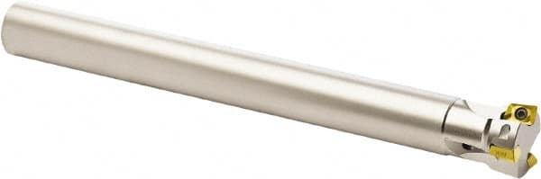 Seco - 94° Lead Angle, 32mm Min Cut Diam, 7mm Max Depth of Cut, Indexable Chamfer and Angle End Mill - 3 Inserts, XO.. 1204.. Insert Style, 250mm Overall Length, Through Coolant, Straight Shank - Exact Tooling