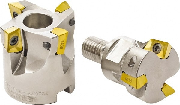 Seco - 94° Lead Angle, 32mm Min Cut Diam, 7mm Max Depth of Cut, Indexable Chamfer and Angle End Mill - 3 Inserts, XO.. 1204.. Insert Style, Through Coolant, Modular Connection - Exact Tooling