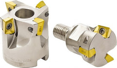 Seco - 50mm Cut Diam, 22mm Arbor Hole, 7mm Max Depth of Cut, 94° Indexable Chamfer & Angle Face Mill - 4 Inserts, XO.. 1204 Insert, Right Hand Cut, Through Coolant, Series R220.79 - Exact Tooling