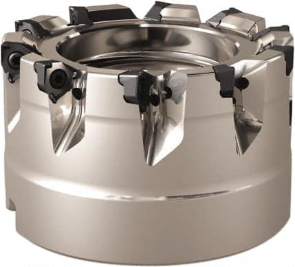 Seco - 5 Inserts, 32mm Cut Diam, 16mm Arbor Diam, 4mm Max Depth of Cut, Indexable Square-Shoulder Face Mill - 0° Lead Angle, 40mm High, Series Square 6 - Exact Tooling