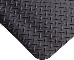 PRO-SAFE - 12' Long x 4' Wide, Dry Environment, Anti-Fatigue Matting - Black, Vinyl with Vinyl Sponge Base, Beveled on 4 Sides - Exact Tooling
