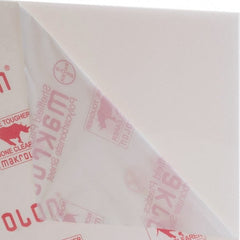 Made in USA - 1/4" Thick x 2' Wide x 25" Long, Polycarbonate Sheet - White, Rockwell R-118 Hardness, ±10% Tolerance - Exact Tooling