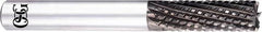 OSG - 1/4" Diam, 3/4" LOC, Square End, Solid Carbide Diamond Pattern Router Bit - 2-1/2" OAL, 1/4" Shank Diam, Use on Carbon Fiber, Honeycomb Core, Carbon - Exact Tooling