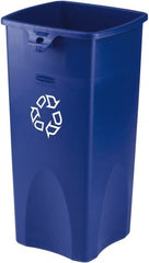 Rubbermaid - 23 Gal Blue Square Recycling Container - Plastic, 30" High x 16-1/2" Long x 15-1/2" Wide - Exact Tooling