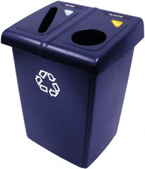 Rubbermaid - 46 Gal Blue Square Recycling Container - Plastic, 35" High x 26.8" Long x 23.6" Wide - Exact Tooling
