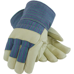 ‎78-3927/M Insulated Leather Palm - Top Grain Pigskin - Thinsulate Lining - Bl./Green Fabric Back - SC - Exact Tooling