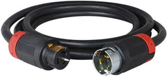 Cooper Wiring Devices - 50', 6/4 Gauge/Conductors, Black Industrial Extension Cord - 1 Receptacle, 50 Amps, 125/250 VAC, UL SOOW, NEMA 14-30R - Exact Tooling