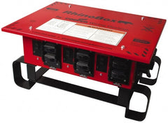 Cooper Wiring Devices - 8 Outlet, 125/240 Volt, 50 Amp Rating, Stand Alone Unit, Automatic, Industrial Distribution Center - Reinforced Metal Housing, 3 Front Outlets, Power Distribution Center with GFCI Protection - Exact Tooling
