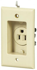 Cooper Wiring Devices - 125 VAC, 15 Amp, 5-15R NEMA Configuration, White, Specification Grade, Self Grounding Single Receptacle - 1 Phase, 2 Poles, 3 Wire, Tamper Resistant - Exact Tooling