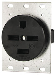 Cooper Wiring Devices - 250 VAC, 30 Amp, 15-30R NEMA Configuration, Black, Industrial Grade, Self Grounding Single Receptacle - 1 Phase, 3 Poles, 4 Wire, Flush Mount - Exact Tooling