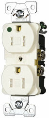 Cooper Wiring Devices - 125 VAC, 15 Amp, 5-15R NEMA Configuration, Brown, Hospital Grade, Self Grounding Duplex Receptacle - 1 Phase, 2 Poles, 3 Wire, Flush Mount, Tamper Resistant - Exact Tooling