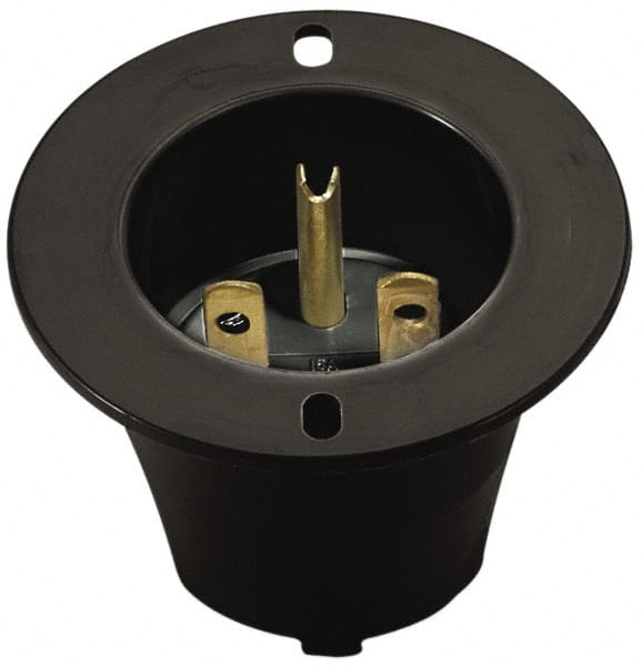 Cooper Wiring Devices - 125 VAC, 20 Amp, 5-20 NEMA, Straight, Self Grounding, Industrial Grade Connector - 2 Pole, 3 Wire, 1 Phase, Nylon, Black, White - Exact Tooling