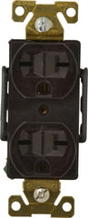 Cooper Wiring Devices - 125 VAC, 15 Amp, 5-15R NEMA Configuration, Brown, Industrial Grade, Self Grounding Duplex Receptacle - 1 Phase, 2 Poles, 3 Wire, Flush Mount, Antimicrobial and Heat Resistant - Exact Tooling