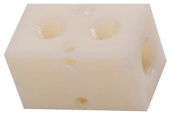 Made in USA - 1/4" Inlet, 1/8" Outlet Manifold - 1-3/4" Long x 1" Wide x 1" High, 0.17" Mount Hole, 2 Inlet Ports, 2 Outlet Ports - Exact Tooling