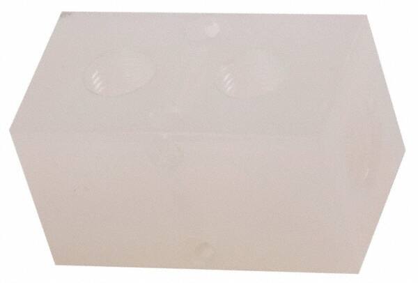 Made in USA - 1/2" Inlet, 3/8" Outlet Manifold - 2-3/4" Long x 1-1/2" Wide x 1-1/2" High, 0.2" Mount Hole, 2 Inlet Ports, 2 Outlet Ports - Exact Tooling