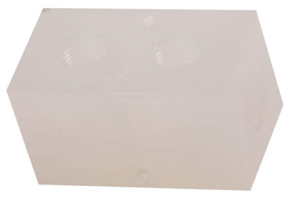 Made in USA - 3/8" Inlet, 1/4" Outlet Manifold - 2.38" Long x 1-1/4" Wide x 1-1/4" High, 0.2" Mount Hole, 2 Inlet Ports, 2 Outlet Ports - Exact Tooling