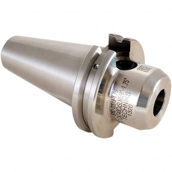 Techniks - CAT40 Taper Shank 1-1/2 Hole End Mill Holder & Adapter - 2-1/2" Nose Diam, 4-1/2" Projection - Exact Tooling