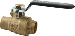 Legend Valve - 1/2" Pipe, Full Port, Brass Full Port Ball Valve - Bi-Directional, Sweat Ends, Quarter Turn Handle, 600 WOG, 150 WSP - Exact Tooling