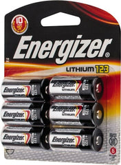 Energizer - Size 123, Lithium, 6 Pack, Photo Battery - 3 Volts, Flat Terminal, CR17345, ANSI, IEC Regulated - Exact Tooling