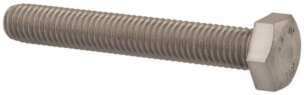 Value Collection - M8x1.25mm Metric Coarse, 55mm Length Under Head Hex Head Cap Screw - Fully Threaded, Grade 18-8 & Austenitic A2 Stainless Steel, Uncoated, 13mm Hex - Exact Tooling