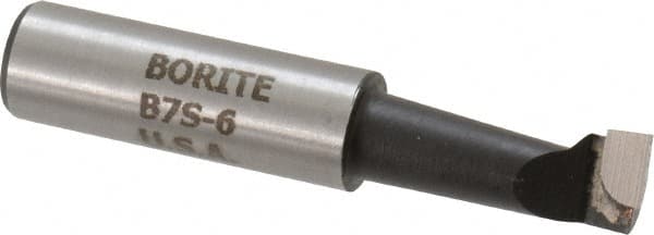 Borite - 7/16" Min Bore Diam, 1-1/8" Max Bore Depth, 1/2 Shank Diam, Boring Bar - Right Hand Cut, Carbide-Tipped, Black Oxide Finish - Exact Tooling