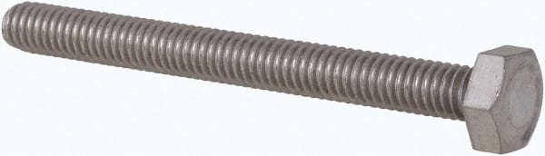 Value Collection - M4x0.70mm Metric Coarse, 40mm Length Under Head Hex Head Cap Screw - Fully Threaded, Grade 316 & Austenitic A4 Stainless Steel, Uncoated, 7mm Hex - Exact Tooling