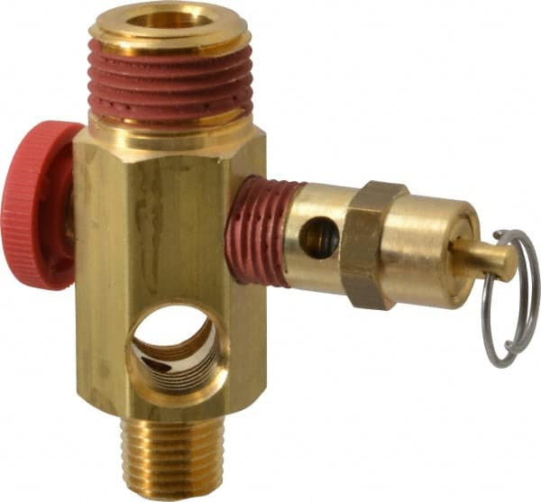 Midwest Control - 1/2" MNPT 150 psi Compressor Tank Manifold - For Use with Portable Air Tank, 1.88" Diam x 2.49" High - Exact Tooling