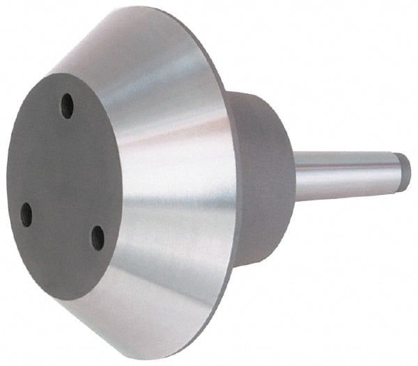 Bison - M8x1.25" Thread, 4MT Taper, Steel Lathe Pipe Head Point Shank - 7.97" OAL, 3,500 Max RPM, Compatible with Live Centers - Exact Tooling