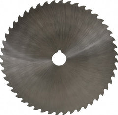 Value Collection - 8" Diam x 3/16" Blade Thickness x 1" Arbor Hole Diam, 48 Tooth Slitting and Slotting Saw - Arbor Connection, Right Hand, Uncoated, High Speed Steel, Concave Ground, Contains Keyway - Exact Tooling