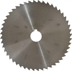 Value Collection - 8" Diam x 3/32" Blade Thickness x 1-1/4" Arbor Hole Diam, 48 Tooth Slitting and Slotting Saw - Arbor Connection, Right Hand, Uncoated, High Speed Steel, Concave Ground, Contains Keyway - Exact Tooling