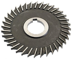 Keo - 4" Blade Diam x 1/4" Blade Thickness, 1" Hole, 36 Teeth, High Speed Steel Side Chip Saw - Straight Tooth, Arbor Connection, Right Hand Cut, Uncoated, with Keyway - Exact Tooling