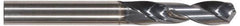 Tungaloy - 3/8" 130° Spiral Flute Solid Carbide Screw Machine Drill Bit - TiAlN Finish, Right Hand Cut, 2.362" Flute Length, 4.133" OAL, Standard Point, Straight Shank - Exact Tooling