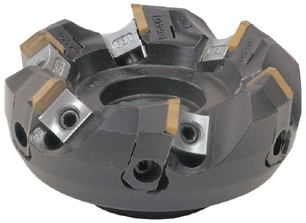 Tungaloy - 3.937" Cut Diam, 1-1/2" Arbor Hole, 0.236" Max Depth of Cut, 45° Indexable Chamfer & Angle Face Mill - 5 Inserts, SE.. Insert, Right Hand Cut, Series TGE - Exact Tooling