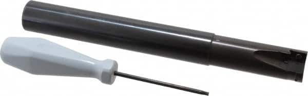 Tungaloy - 1" Cut Diam, 0.452" Max Depth of Cut, 1" Shank Diam, 8-3/4" OAL, Indexable Square Shoulder Centercutting End Mill - XXMU 12 Inserts, Cylindrical Shank, 90° Lead Angle, Series Jetmill Multi X - Exact Tooling