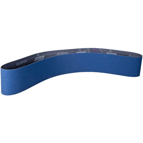 2 × 72″ BlueFire Cloth Narrow Benchstand Belt 80 Grit R821P Zirconia Alumina - Exact Tooling