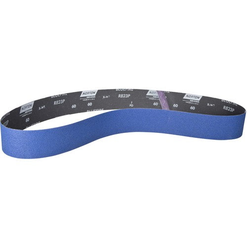 ‎2-1/2″ × 60″ NorZon Plus R823 Narrow Belt 60 Grit Zirconia Alumina - Exact Tooling