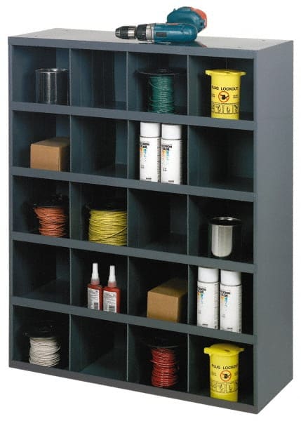 Durham - 20 Drawer, 20 Compartment, Small Parts Large Opening Storage Bin - 12" Deep x 33-3/4" Wide x 42" High - Exact Tooling