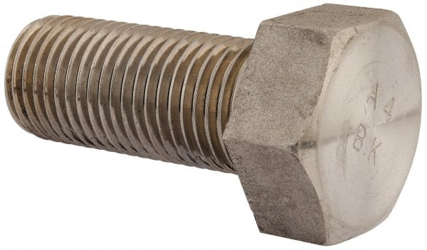 Value Collection - M33x3.50mm Metric Coarse, 80mm Length Under Head Hex Head Cap Screw - Fully Threaded, Grade 316 & Austenitic A4 Stainless Steel, Uncoated, 50mm Hex - Exact Tooling