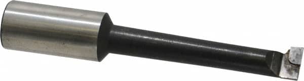 Made in USA - 11/16" Min Bore Diam, 3-3/4" Max Bore Depth, 1 Shank Diam, Boring Bar - Right Hand Cut, Carbide-Tipped, Bright Finish - Exact Tooling