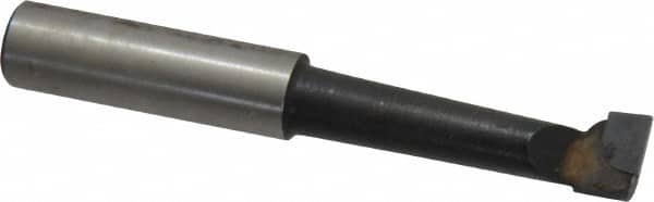 Made in USA - 3/8" Min Bore Diam, 1-13/32" Max Bore Depth, 3/8 Shank Diam, Boring Bar - Right Hand Cut, Carbide-Tipped, Bright Finish - Exact Tooling
