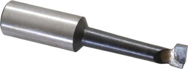 Made in USA - 7/16" Min Bore Diam, 1-11/16" Max Bore Depth, 5/8 Shank Diam, Boring Bar - Right Hand Cut, Carbide-Tipped, Bright Finish - Exact Tooling
