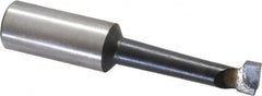 Made in USA - 7/16" Min Bore Diam, 1-11/16" Max Bore Depth, 5/8 Shank Diam, Boring Bar - Right Hand Cut, Carbide-Tipped, Bright Finish - Exact Tooling